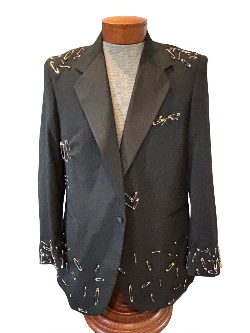 Vintage Barry Tuxedo Coat- Black Tuxedo Safety Pin Blazer - Men’s 44 Women’s 12